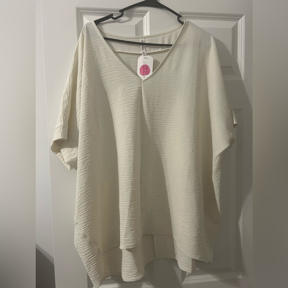 Zenana 1X Woven top with Dolman Sleeve